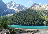 Lago di Anterselva nella regione turistica Plan de Corones
